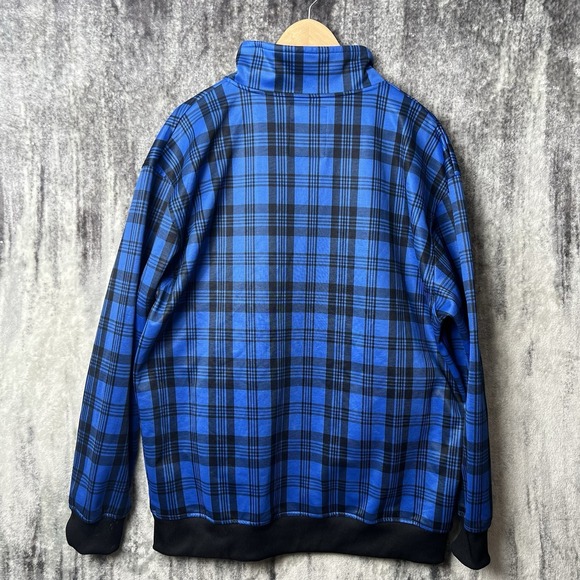Vintage SOUTHPOLE RN82628 Blue Plaid Track Jacket Zip Up Adult 2XL Y2K Hip Hop - Picture 8 of 8